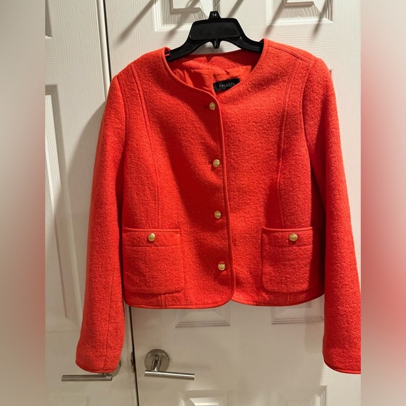 Talbots BERKSHIRE WOOL BLEND CROP JACKET - DARK CLEMENTINE size 12
